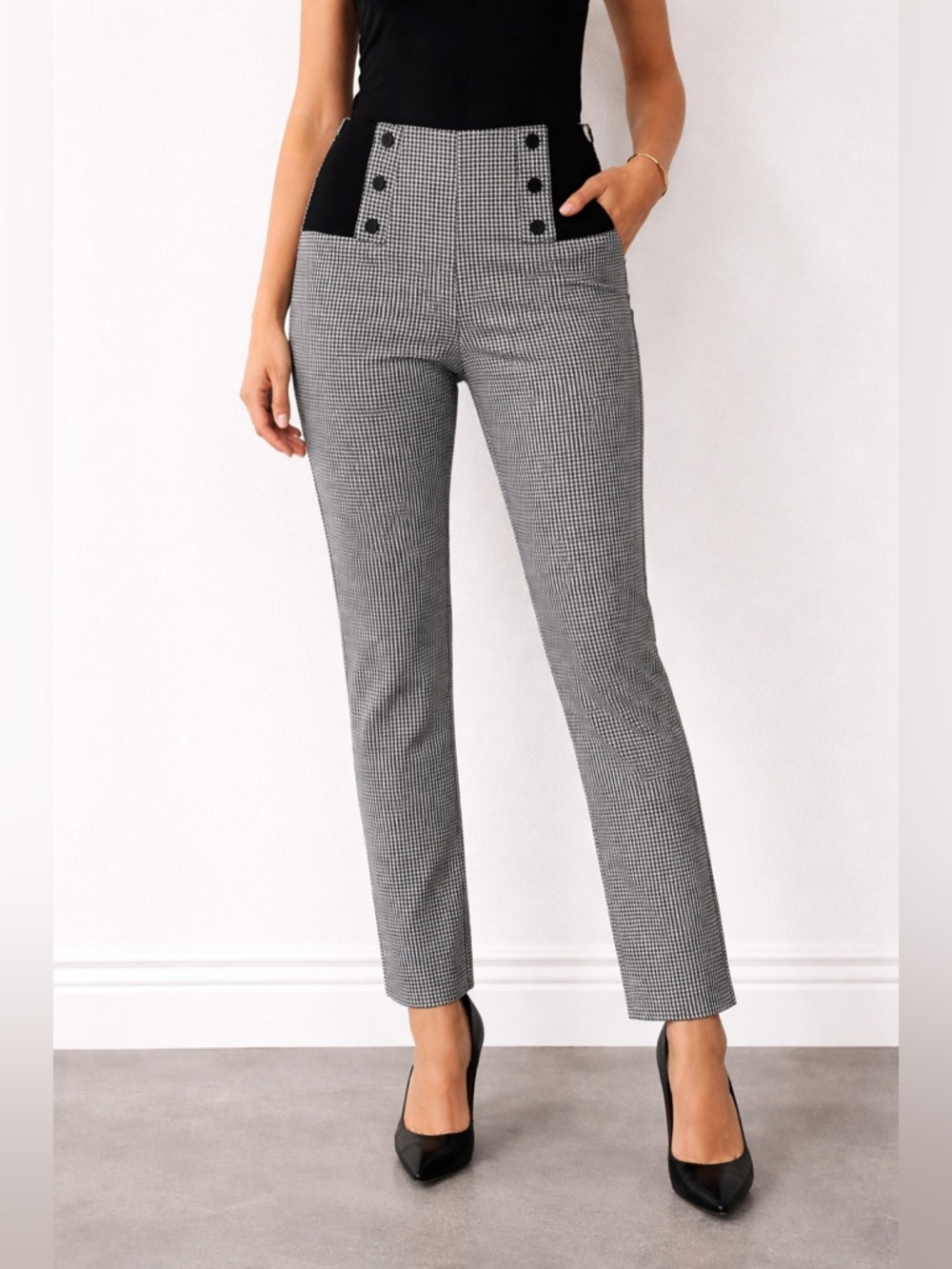 Tristan Monochrome Houndstooth Trousers